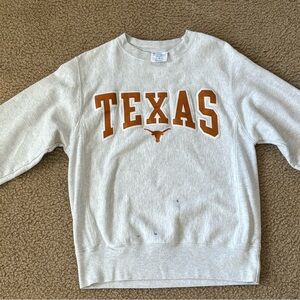 Gray Texas Sweatshirt with Orange Lettering